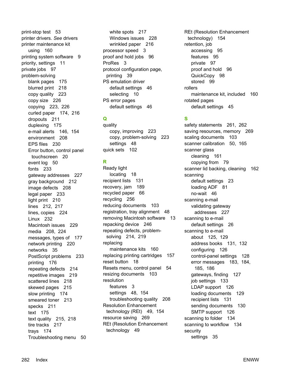 HP LaserJet M5025 Multifunction Printer series User Manual | Page 294 / 300