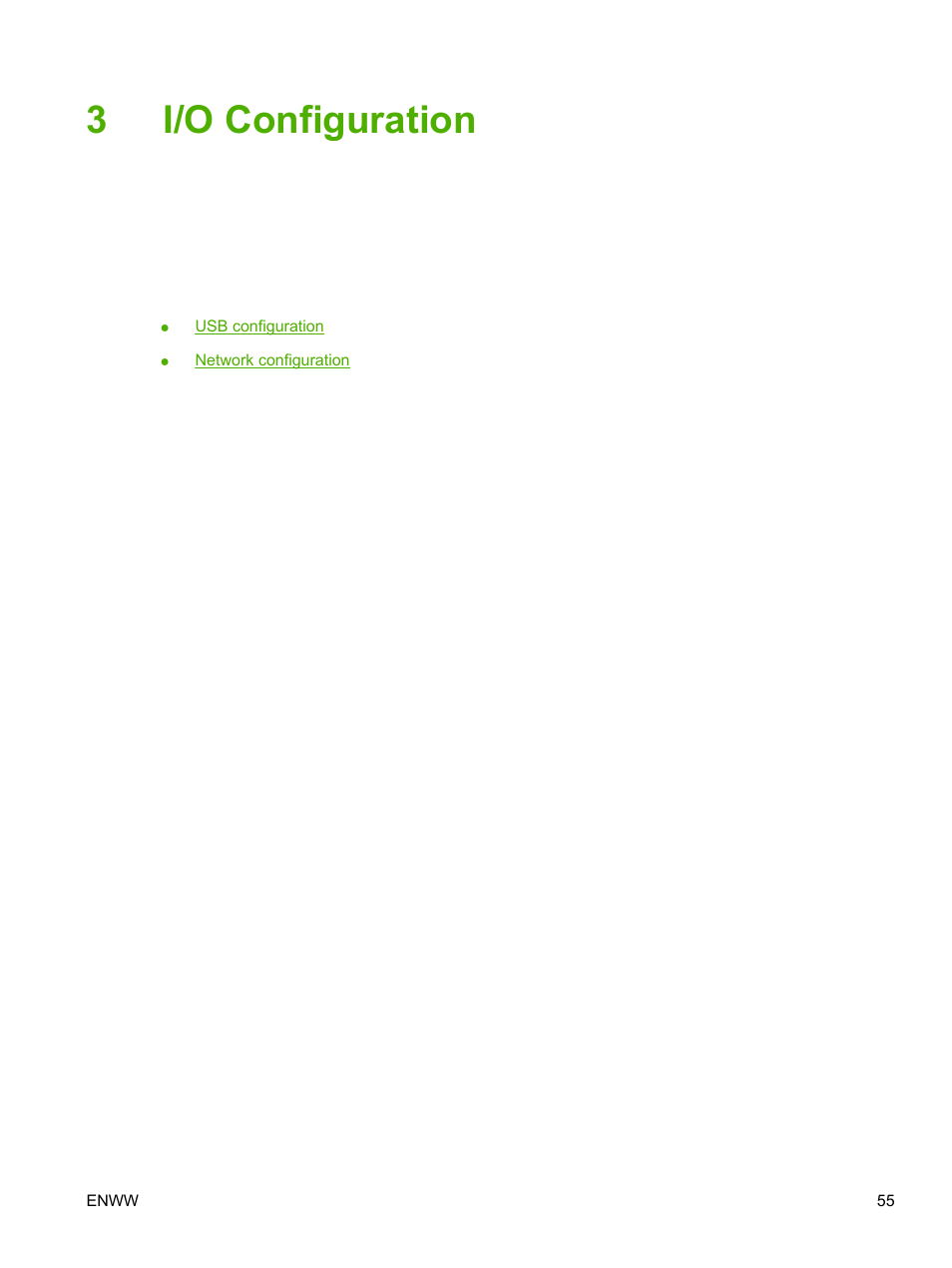 I/o configuration, 3 i/o configuration, 3i/o configuration | HP LaserJet M5025 Multifunction Printer series User Manual | Page 67 / 300