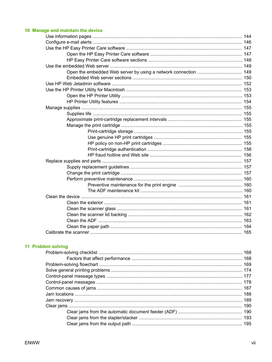 HP LaserJet M5025 Multifunction Printer series User Manual | Page 9 / 300