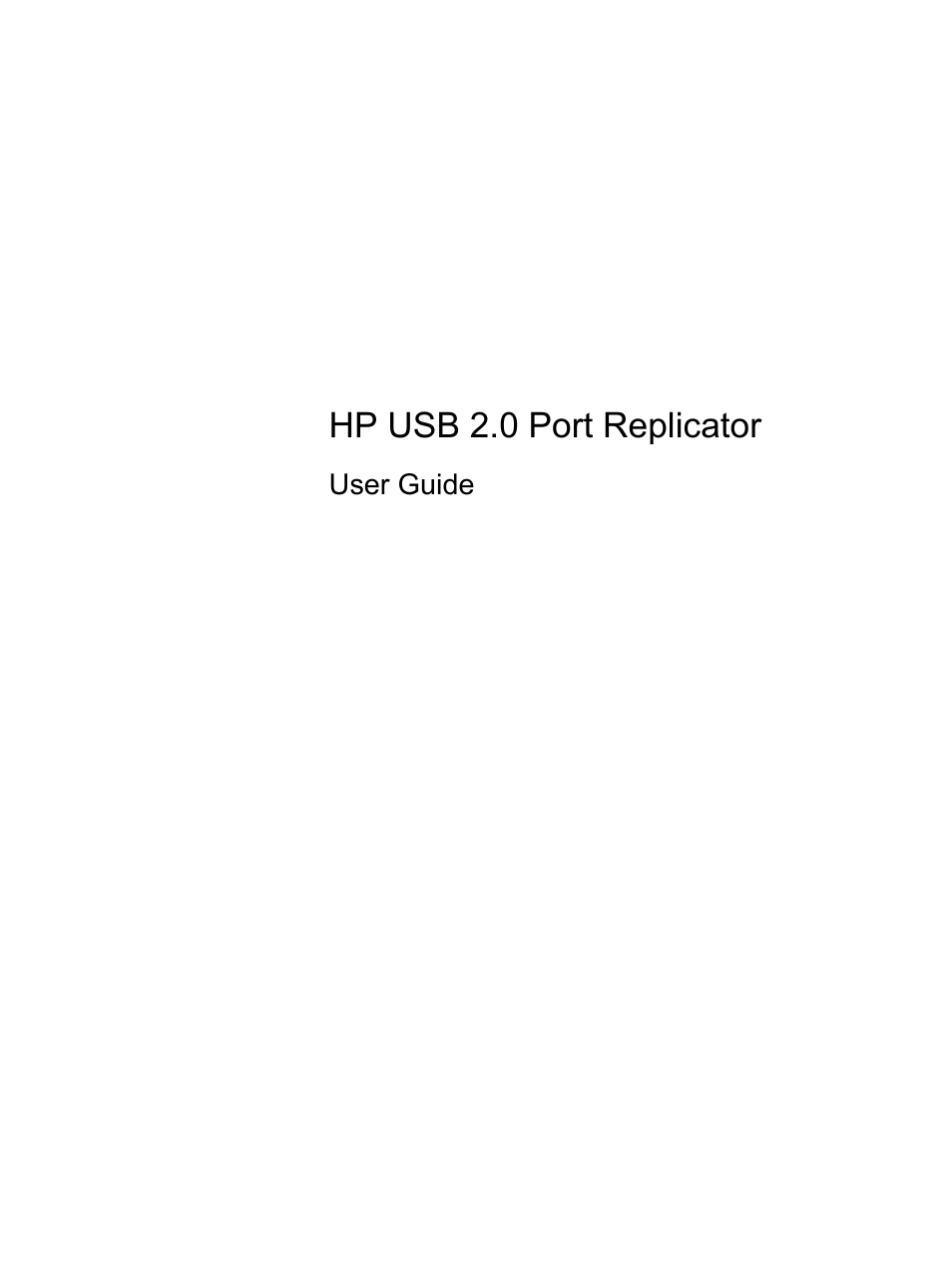 HP USB 2.0 2005pr Port Replicator User Manual | 24 pages