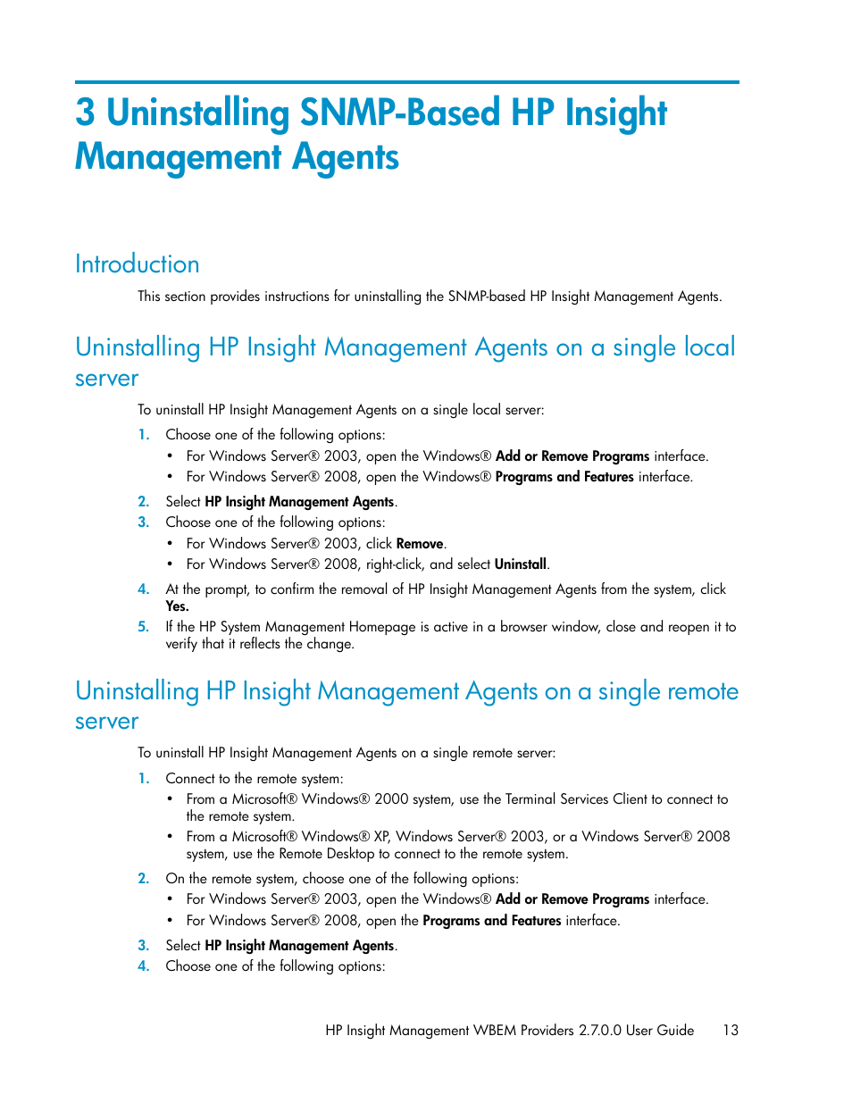 Introduction | HP Insight Management WBEM Providers User Manual | Page 13 / 46