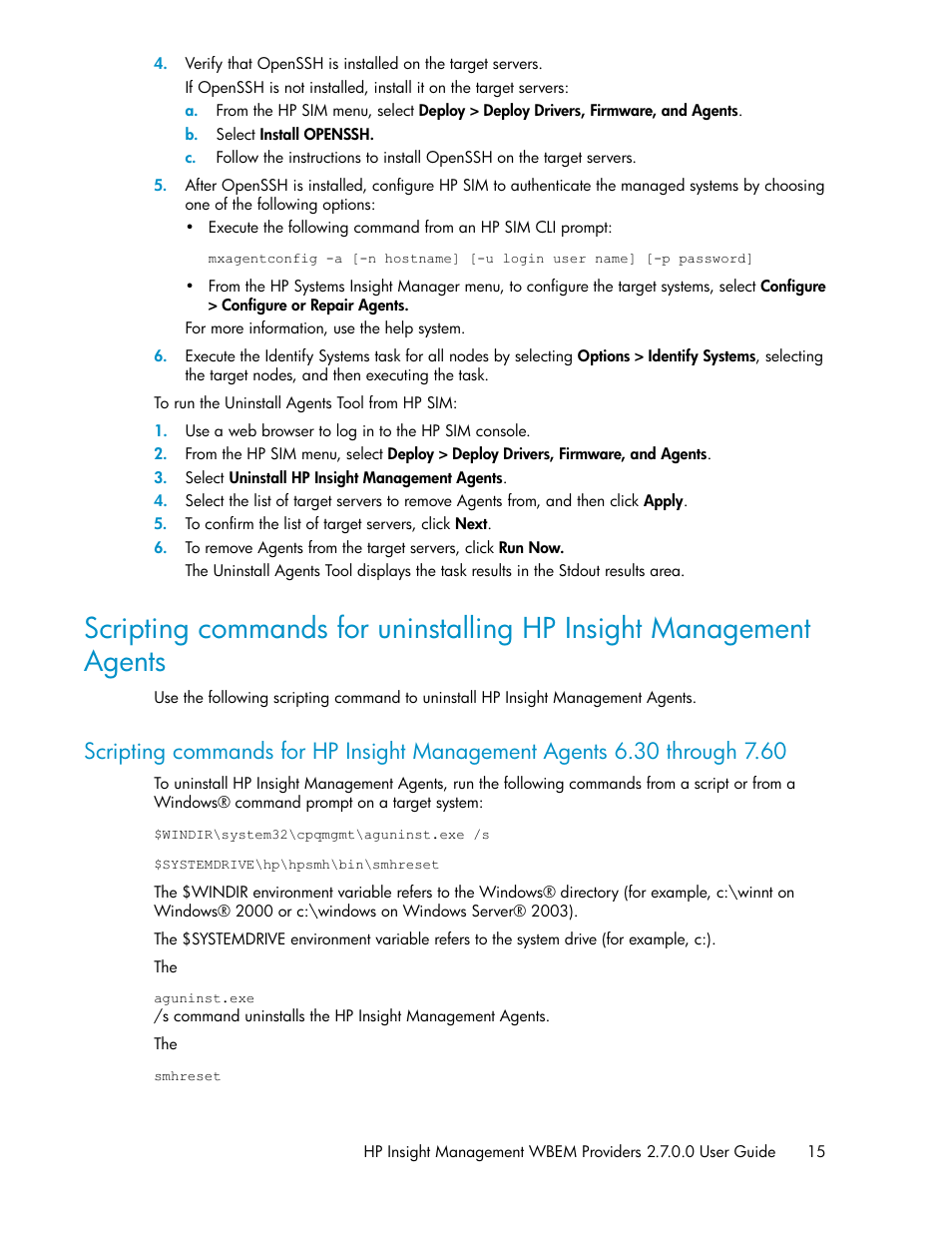 HP Insight Management WBEM Providers User Manual | Page 15 / 46