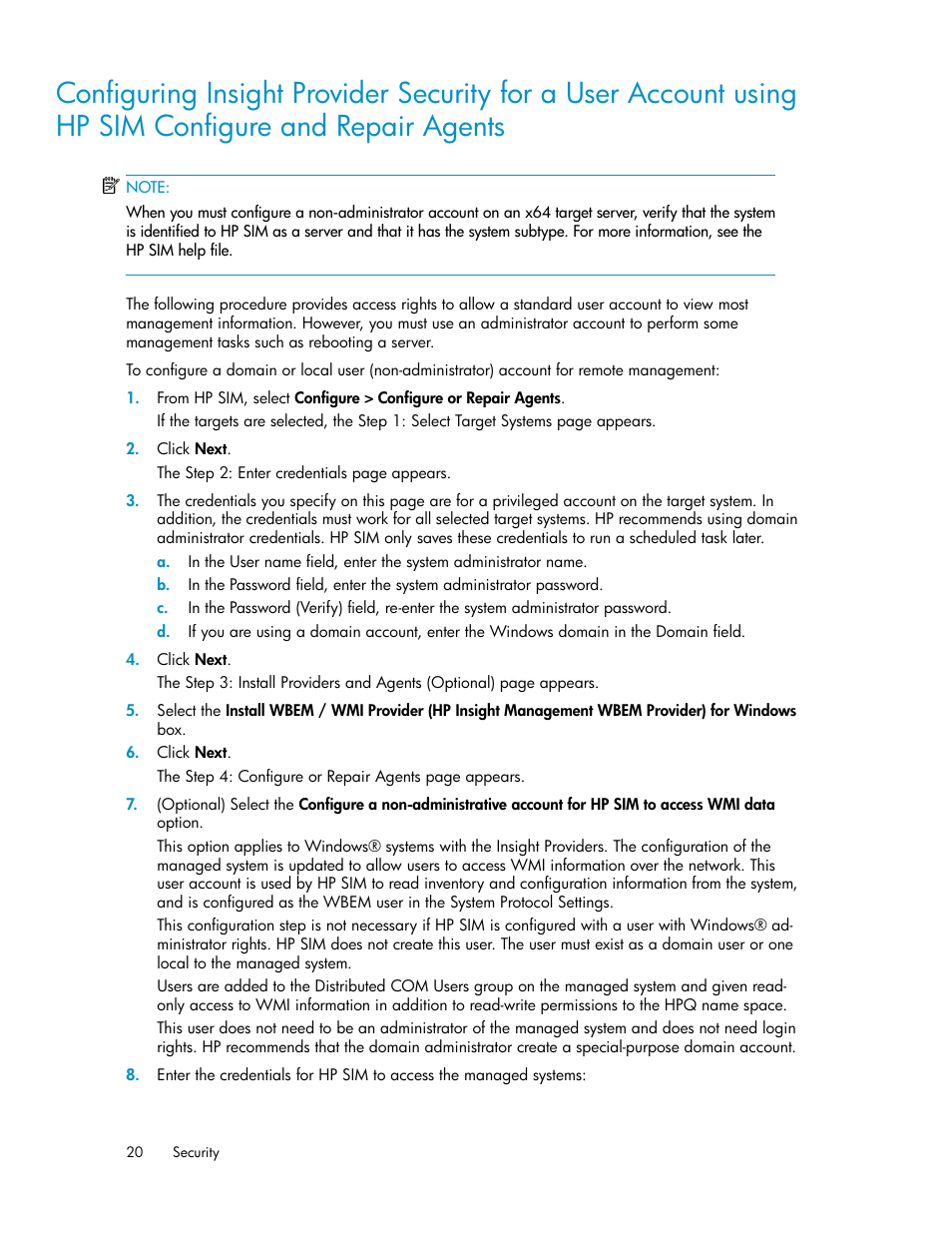 HP Insight Management WBEM Providers User Manual | Page 20 / 46