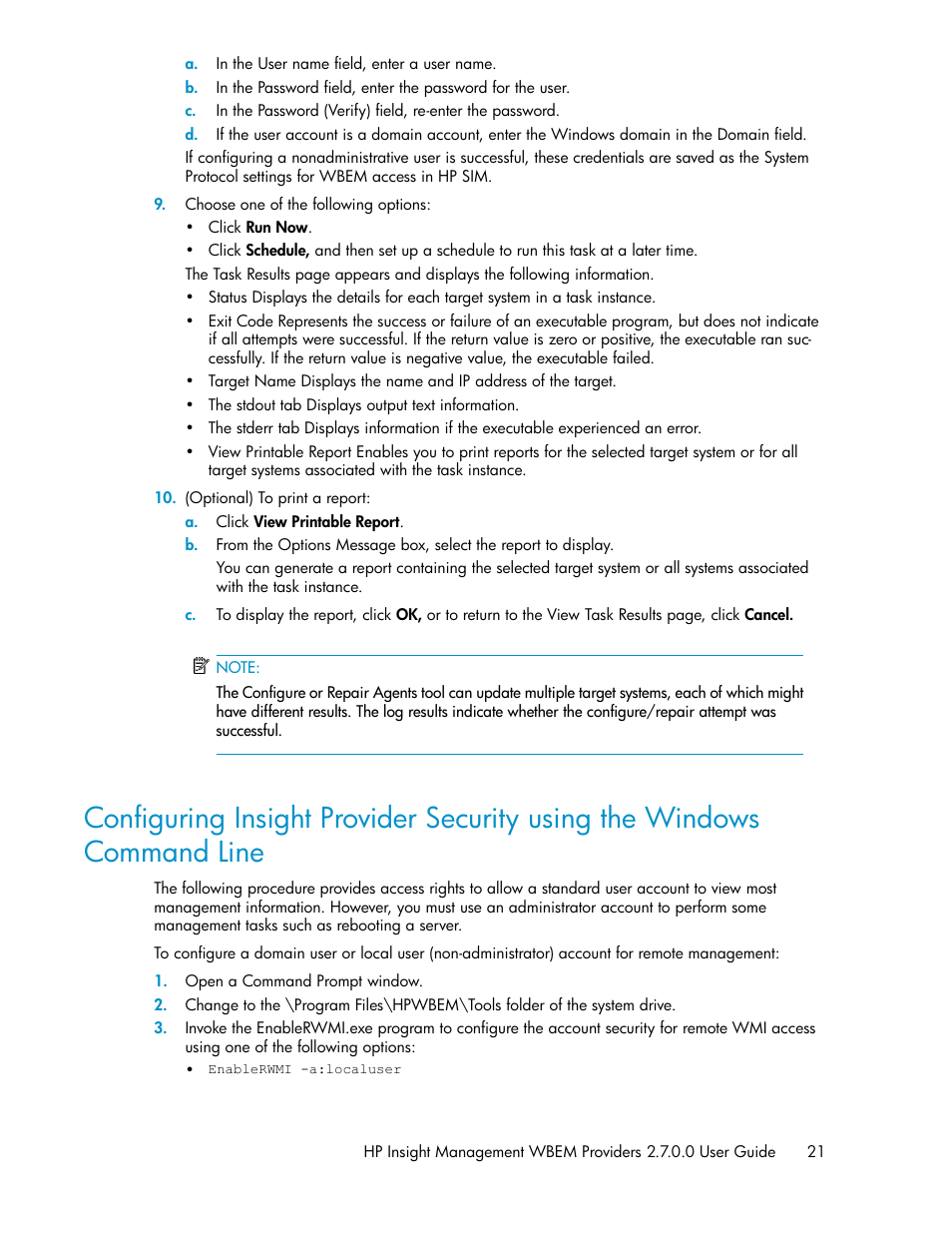 HP Insight Management WBEM Providers User Manual | Page 21 / 46