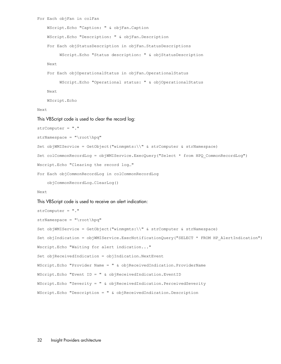 HP Insight Management WBEM Providers User Manual | Page 32 / 46