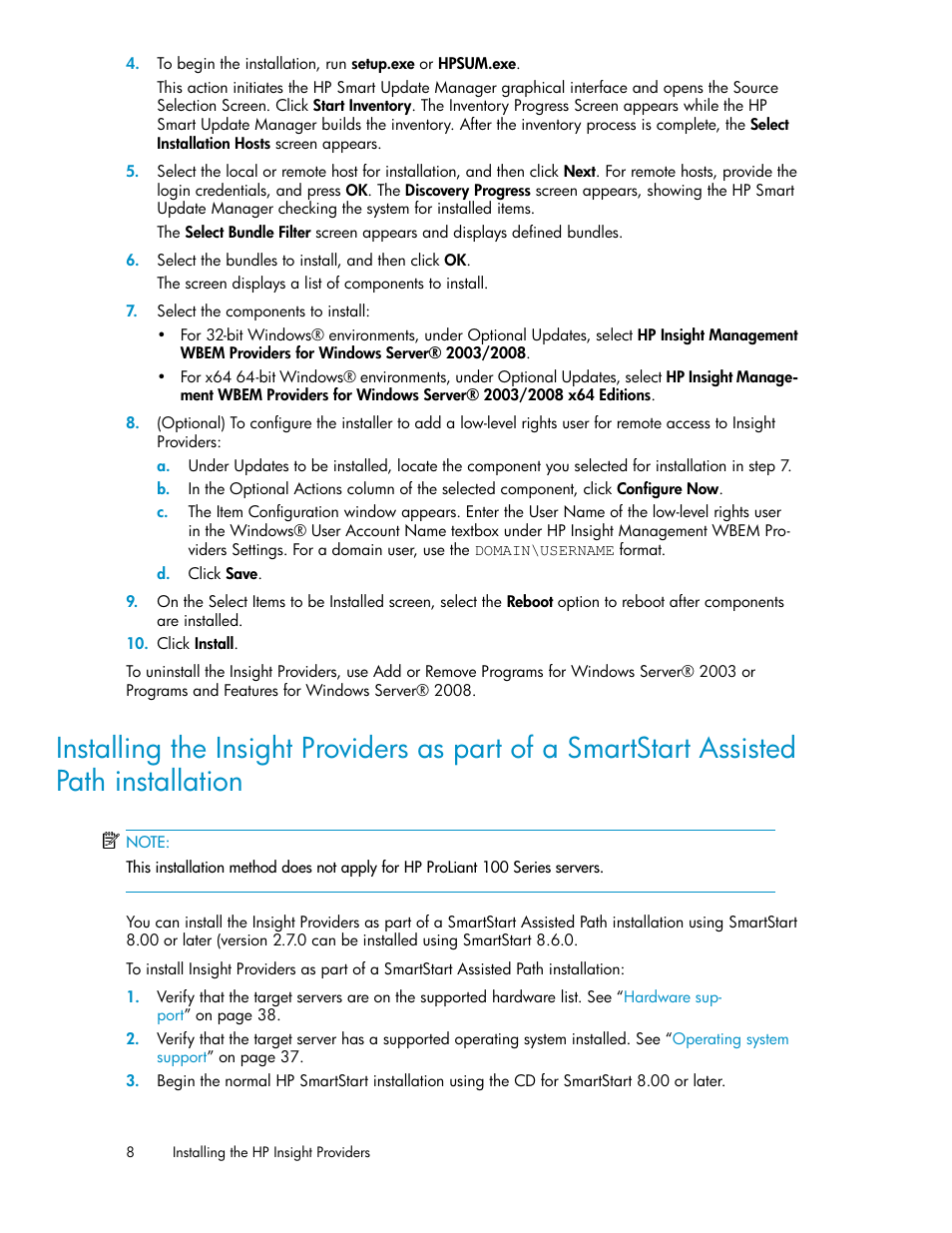 HP Insight Management WBEM Providers User Manual | Page 8 / 46