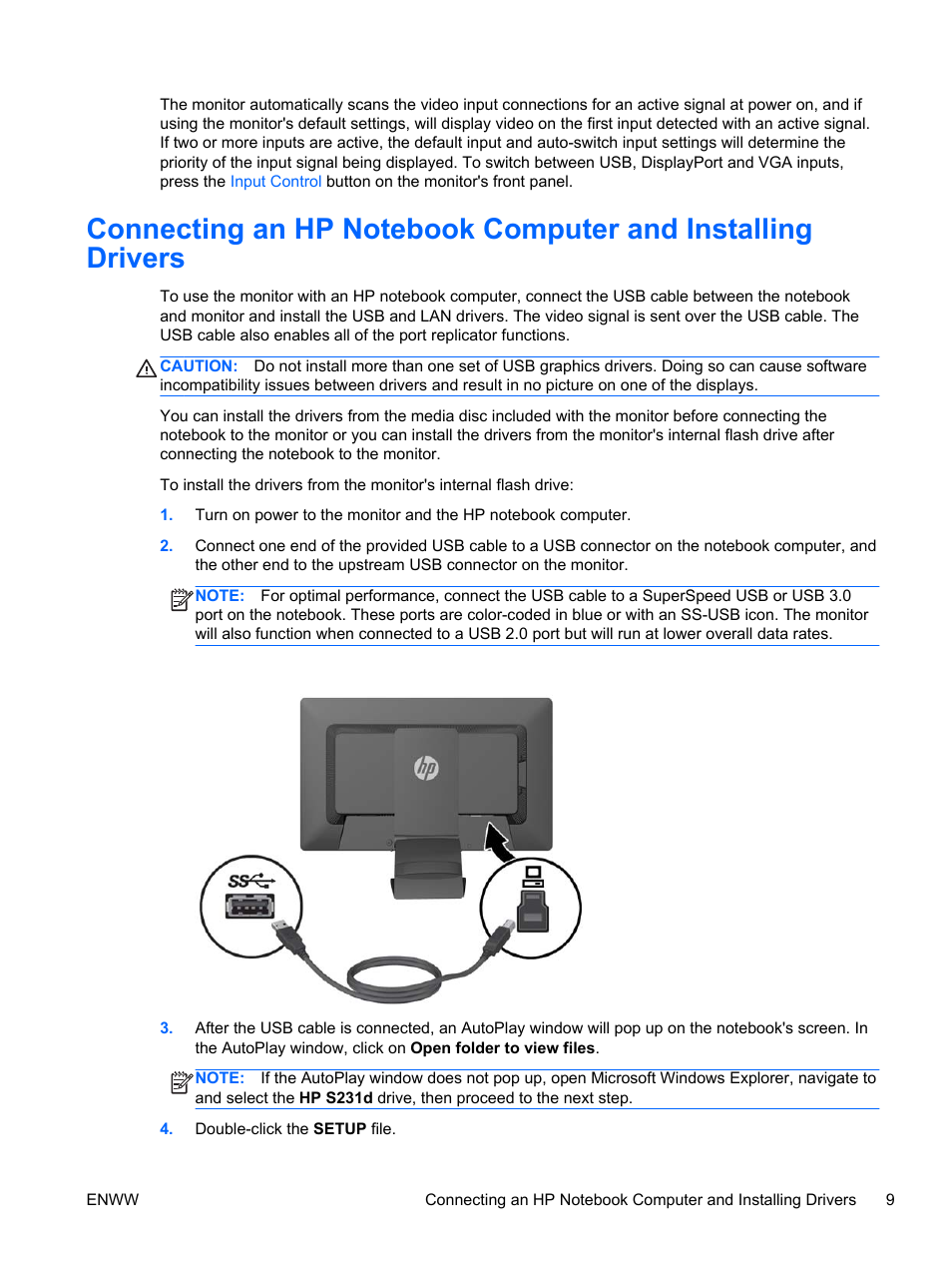 HP EliteDisplay S231d 23-in IPS LED BLU Notebook Docking Monitor User Manual | Page 15 / 30