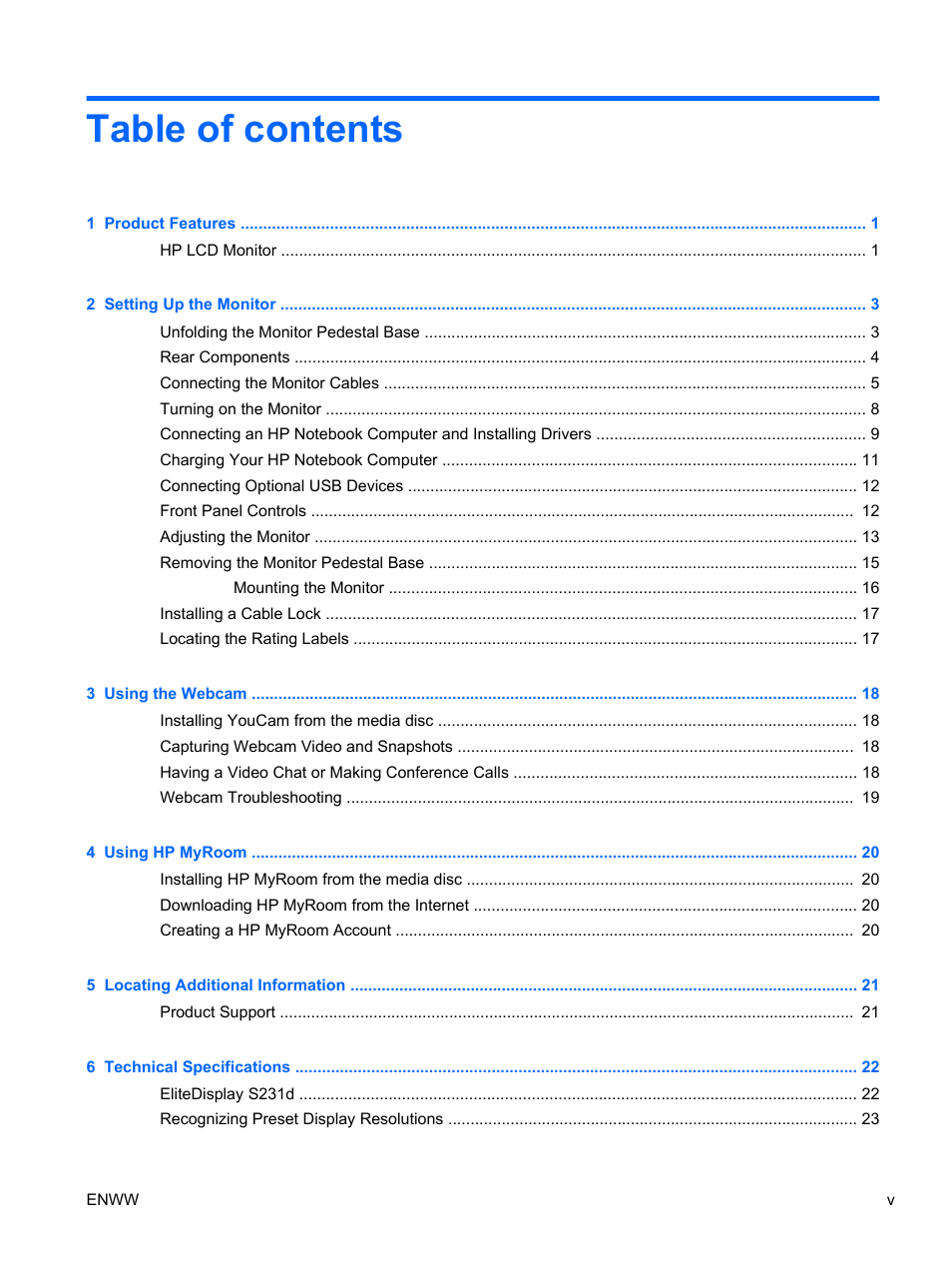 HP EliteDisplay S231d 23-in IPS LED BLU Notebook Docking Monitor User Manual | Page 5 / 30