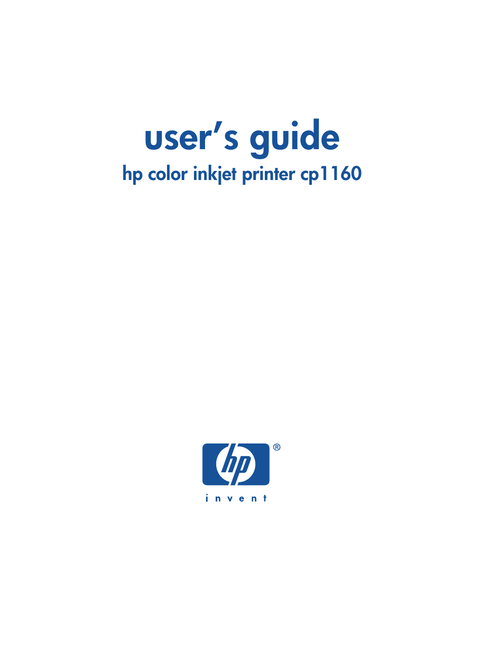 HP Color Inkjet cp1160 Printer series User Manual | 216 pages