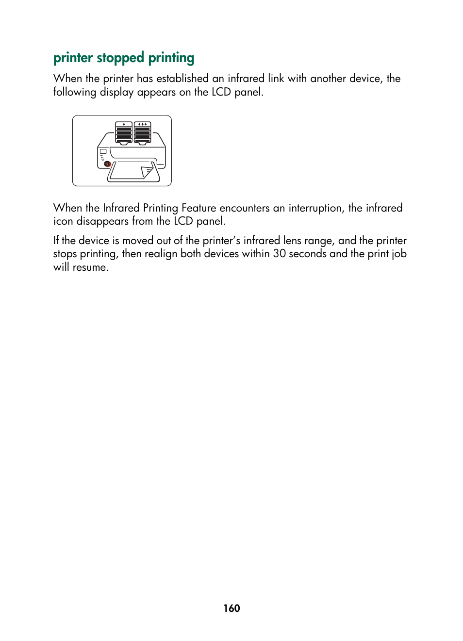 Printer stopped printing | HP Color Inkjet cp1160 Printer series User Manual | Page 168 / 216