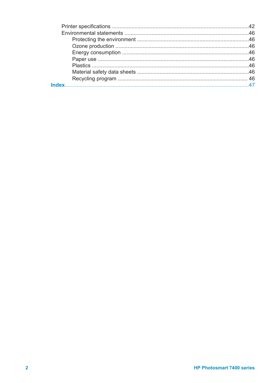 HP Photosmart 7450 Photo Printer User Manual | Page 4 / 51