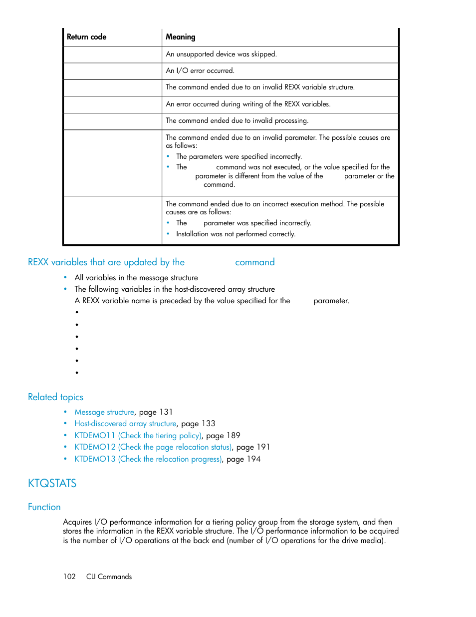 Ktqstats | HP XP P9500 Storage User Manual | Page 102 / 240