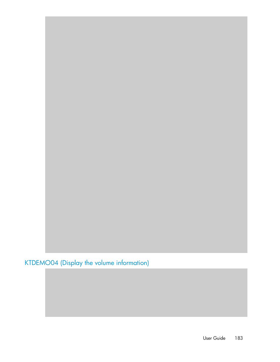 Ktdemo04 (display the volume information) | HP XP P9500 Storage User Manual | Page 183 / 240
