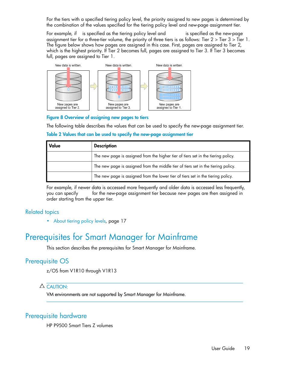 Prerequisites for smart manager for mainframe, Prerequisite os, Prerequisite hardware | HP XP P9500 Storage User Manual | Page 19 / 240