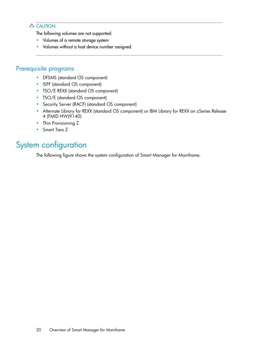 System configuration, Prerequisite programs | HP XP P9500 Storage User Manual | Page 20 / 240