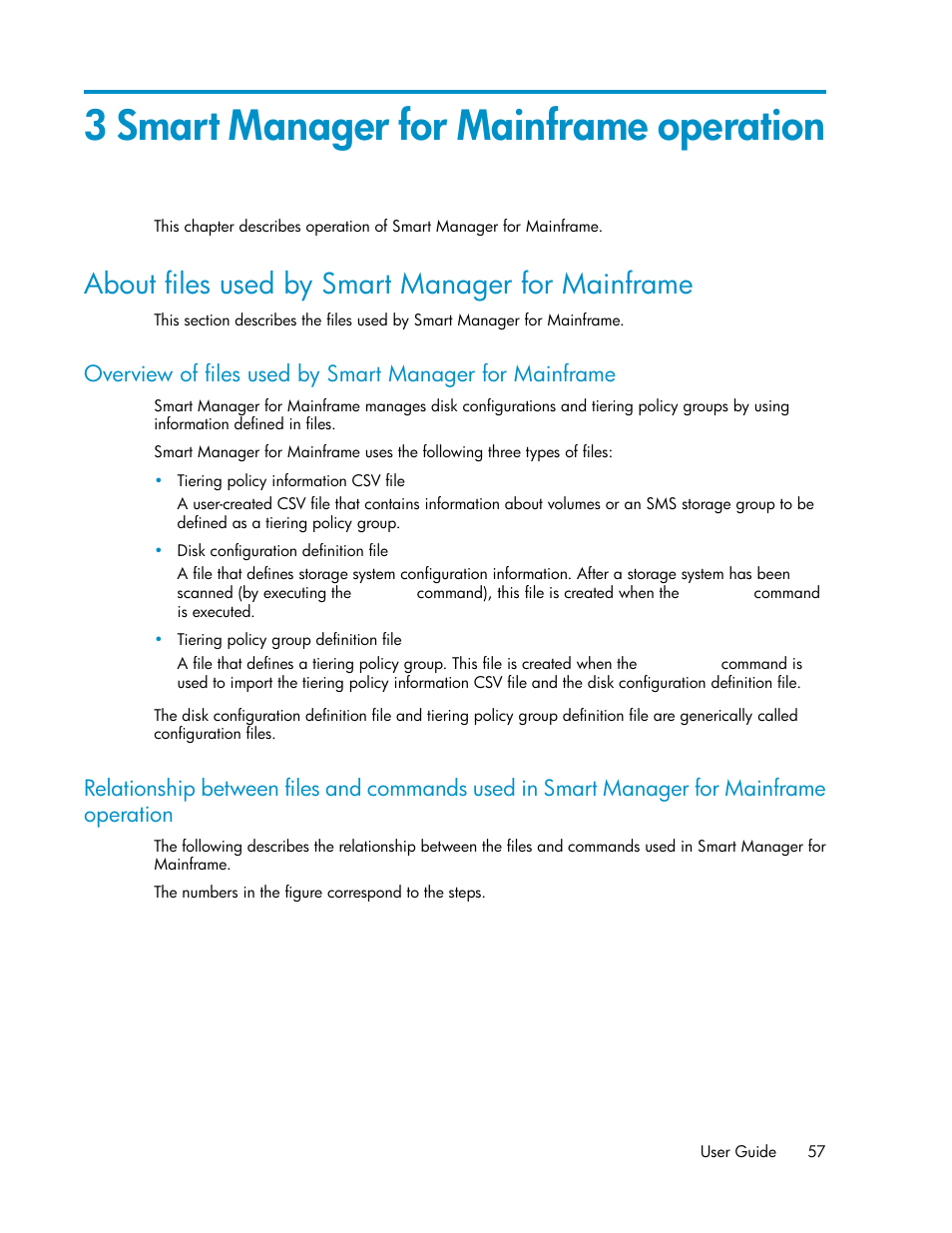 3 smart manager for mainframe operation, About files used by smart manager for mainframe | HP XP P9500 Storage User Manual | Page 57 / 240