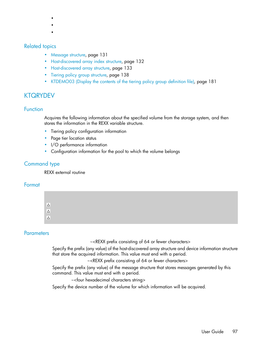 Ktqrydev | HP XP P9500 Storage User Manual | Page 97 / 240