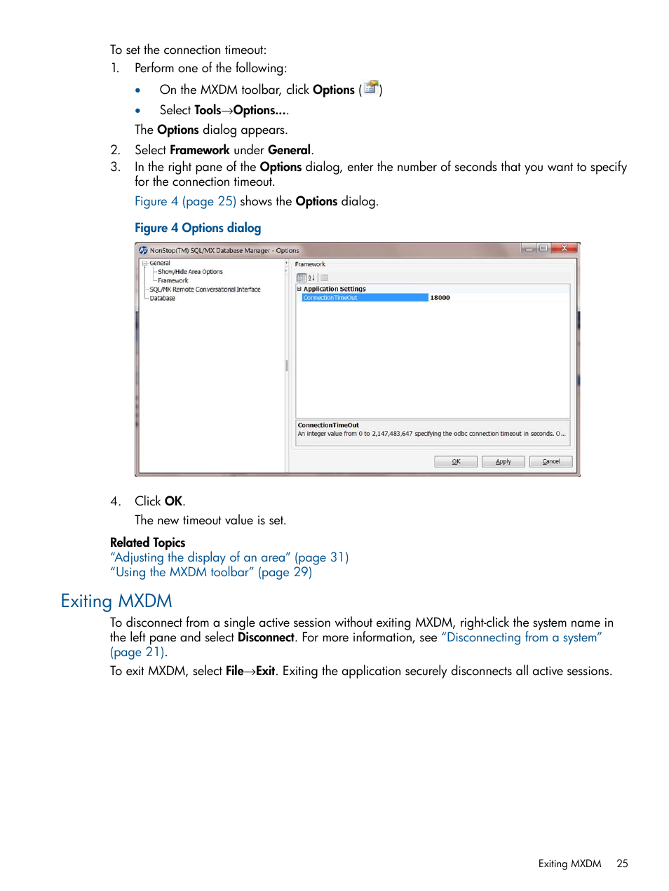 Exiting mxdm | HP Integrity NonStop J-Series User Manual | Page 25 / 110