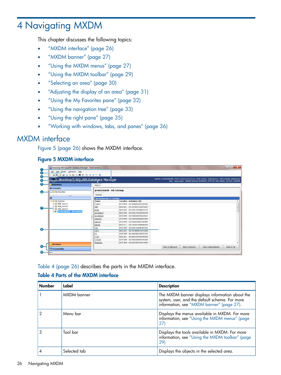 4 navigating mxdm, Mxdm interface | HP Integrity NonStop J-Series User Manual | Page 26 / 110