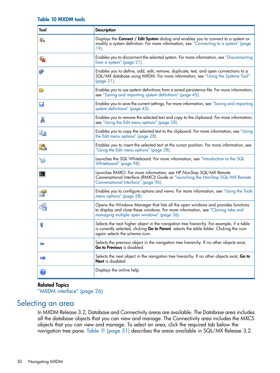 Selecting an area | HP Integrity NonStop J-Series User Manual | Page 30 / 110