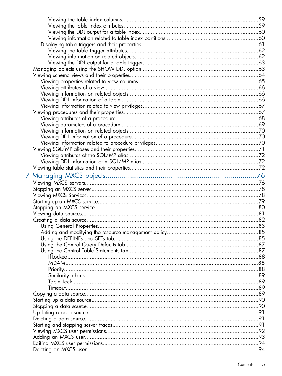 7 managing mxcs objects | HP Integrity NonStop J-Series User Manual | Page 5 / 110