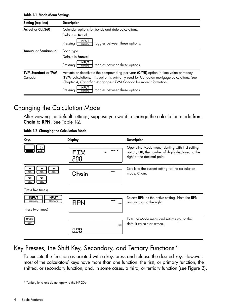 Changing the calculation mode | HP 30b Business Professional Calculator User Manual | Page 12 / 114