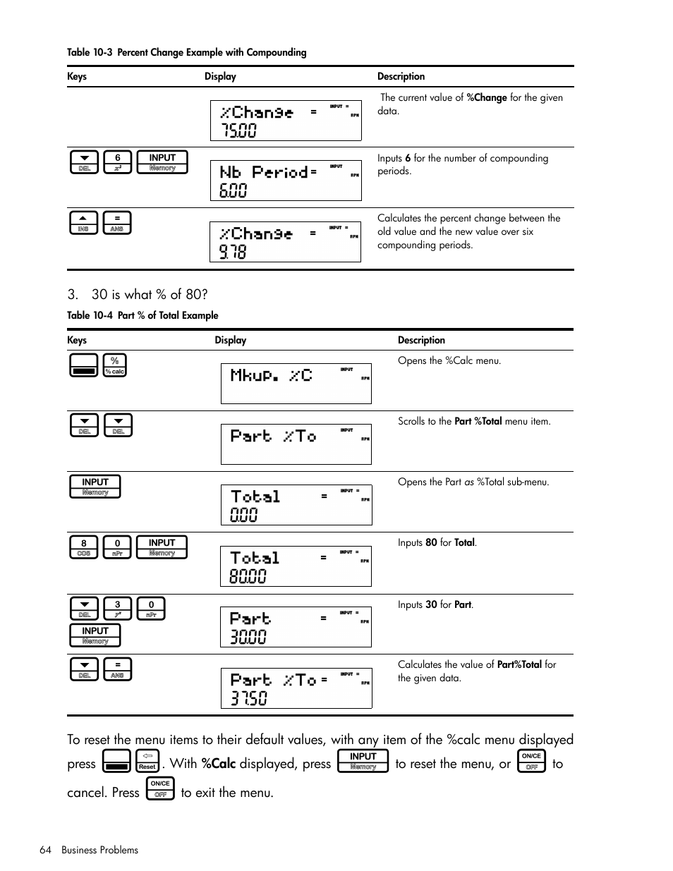 30 i | HP 30b Business Professional Calculator User Manual | Page 72 / 114