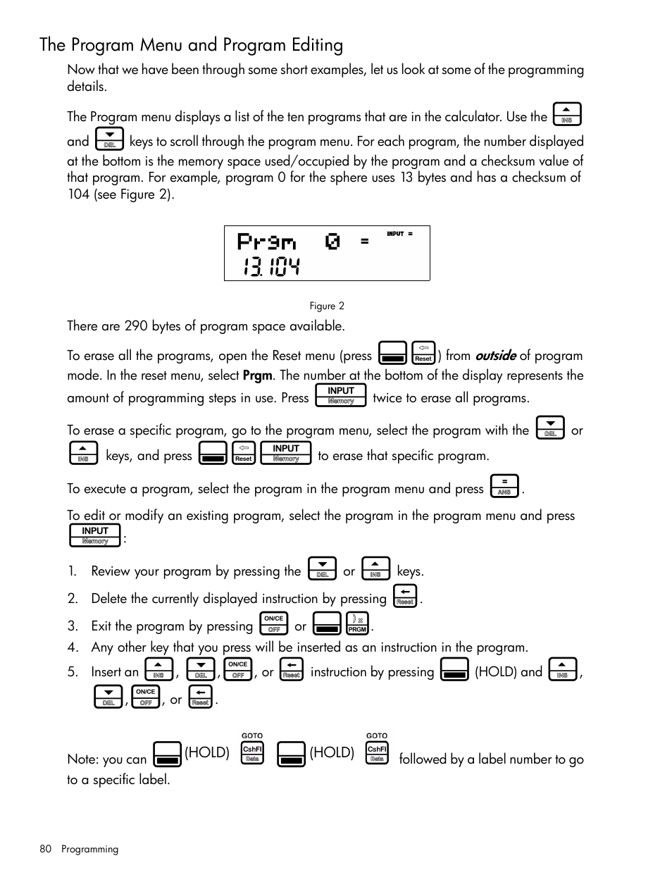 The program menu and program editing | HP 30b Business Professional Calculator User Manual | Page 88 / 114