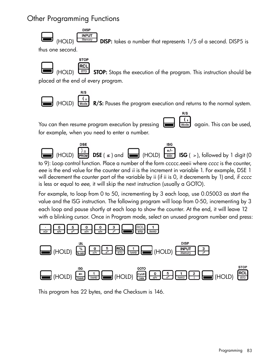 Other programming functions | HP 30b Business Professional Calculator User Manual | Page 91 / 114