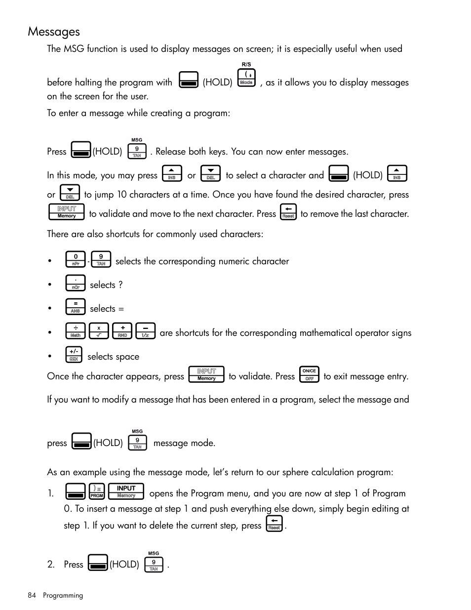 Messages | HP 30b Business Professional Calculator User Manual | Page 92 / 114