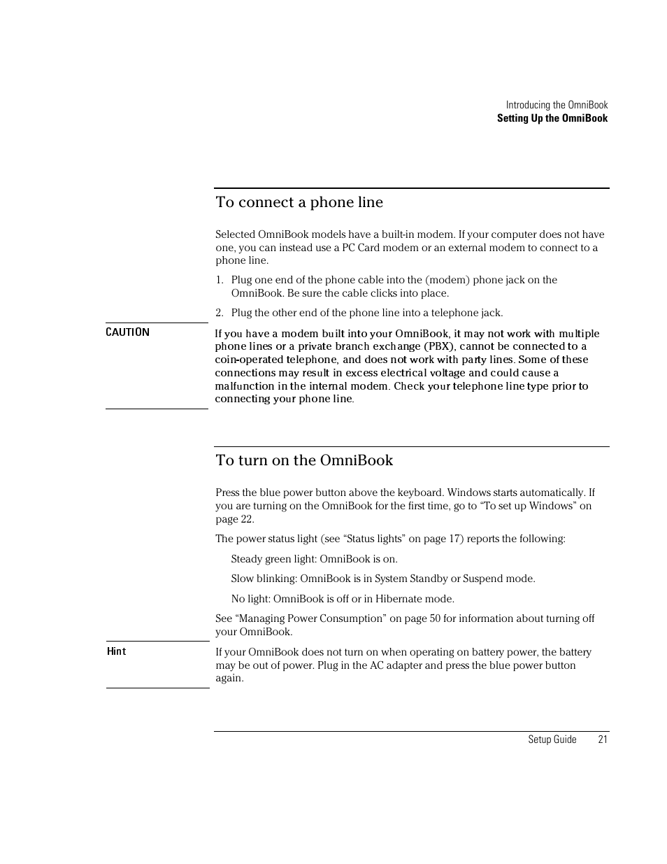 HP OmniBook XE2-DB Notebook PC User Manual | Page 21 / 78