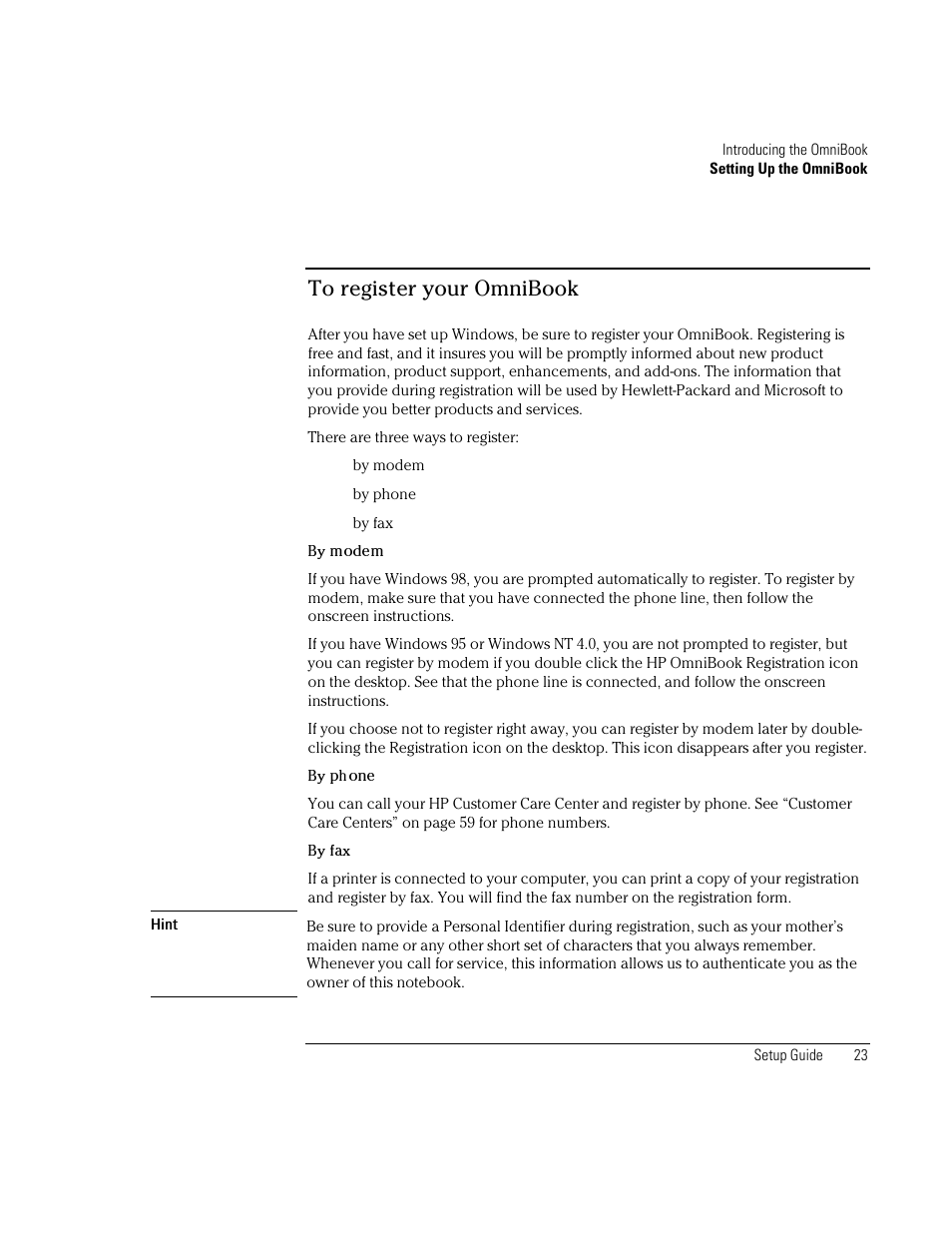 HP OmniBook XE2-DB Notebook PC User Manual | Page 23 / 78