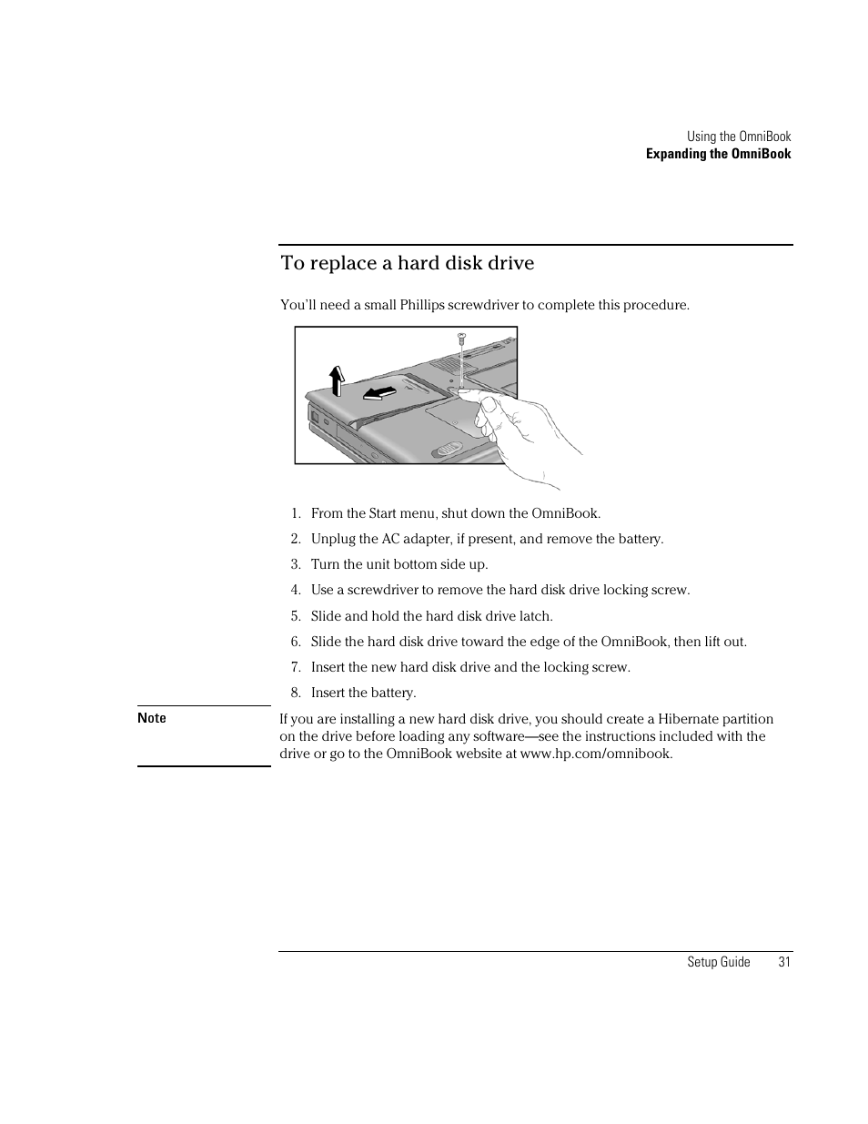 HP OmniBook XE2-DB Notebook PC User Manual | Page 31 / 78