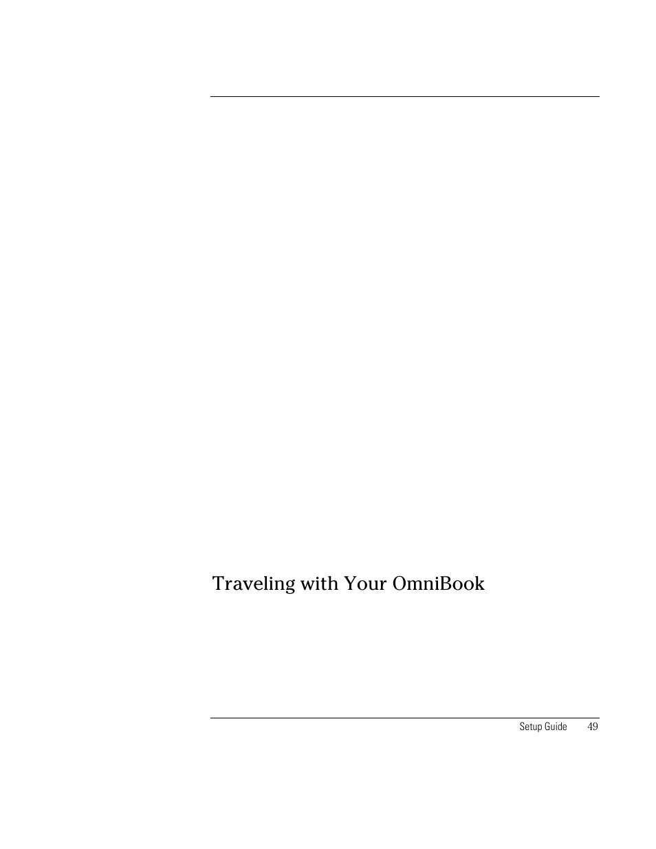 Traveling with your omnibook | HP OmniBook XE2-DB Notebook PC User Manual | Page 49 / 78