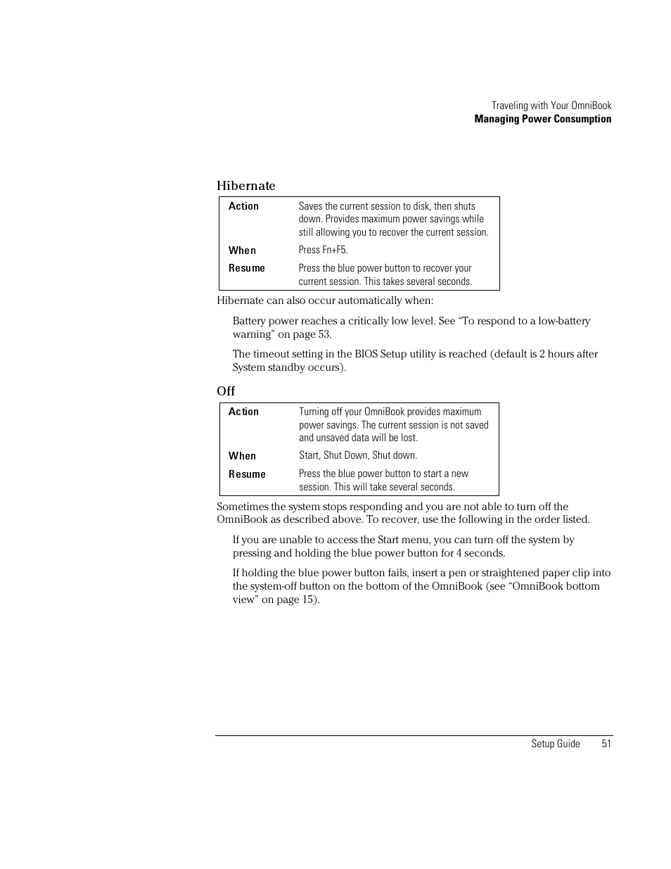 HP OmniBook XE2-DB Notebook PC User Manual | Page 51 / 78