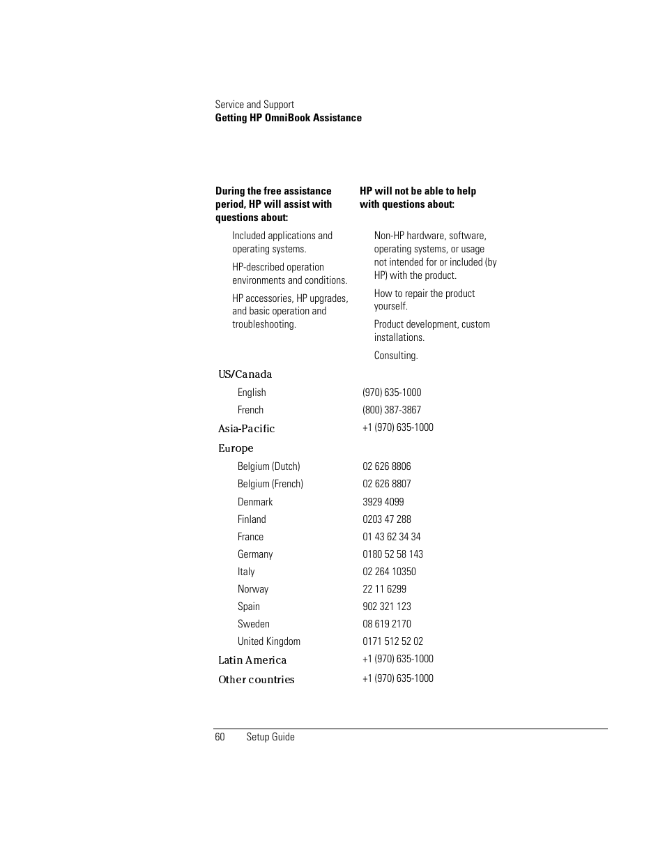 HP OmniBook XE2-DB Notebook PC User Manual | Page 60 / 78