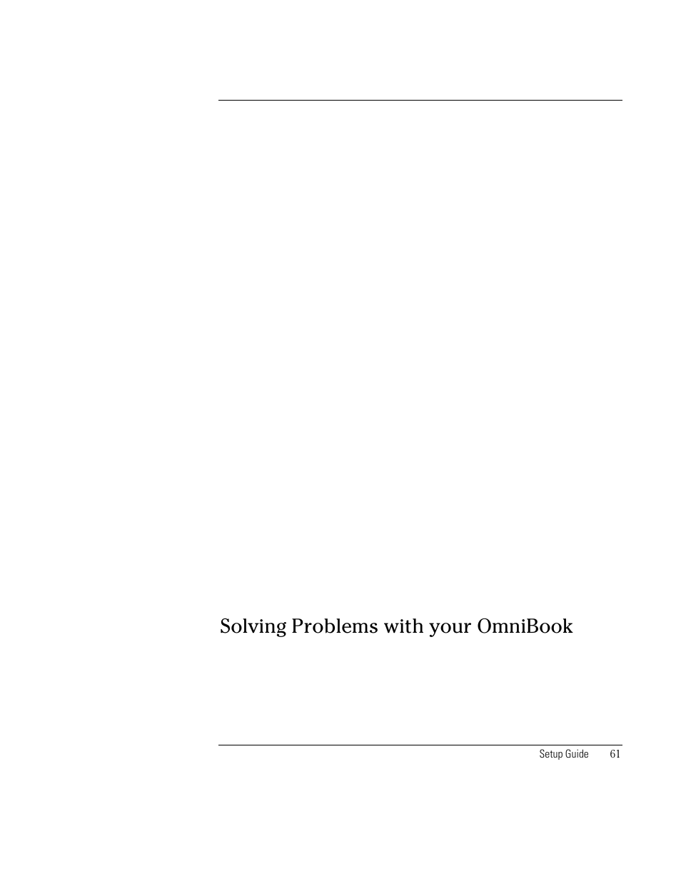 Solving problems with your omnibook | HP OmniBook XE2-DB Notebook PC User Manual | Page 61 / 78