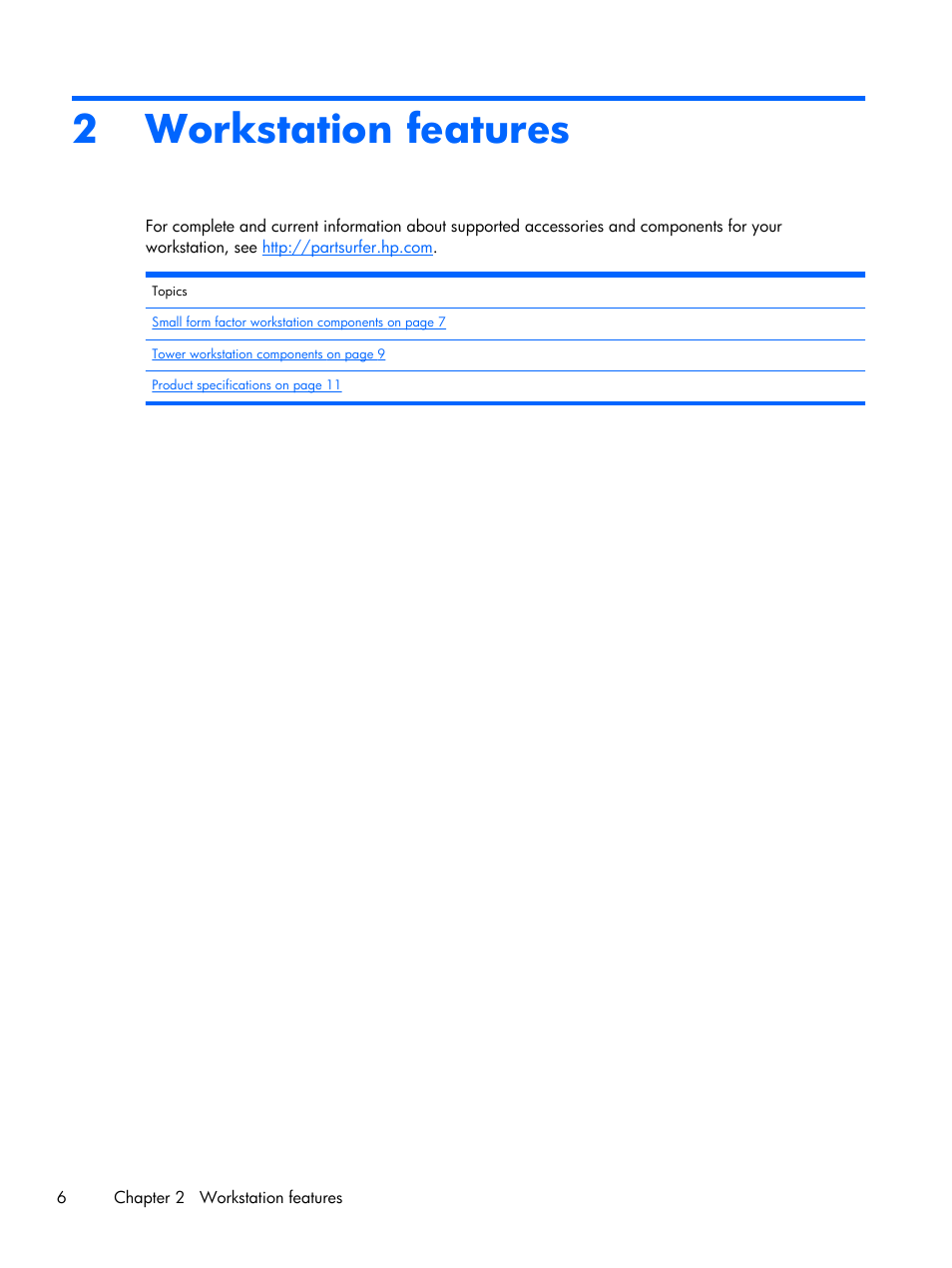 Workstation features, 2 workstation features | HP Z230 Tower-Workstation User Manual | Page 14 / 59
