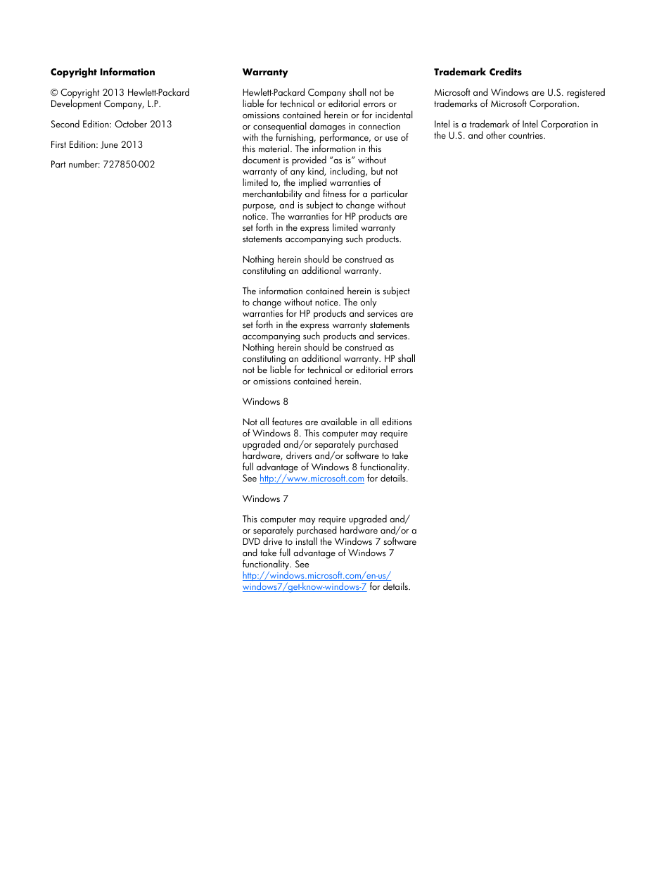 HP Z230 Tower-Workstation User Manual | Page 2 / 59