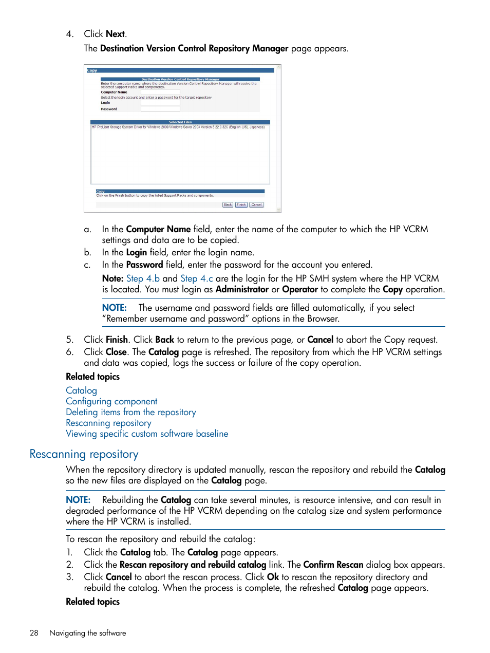 Rescanning repository | HP Systems Insight Manager User Manual | Page 28 / 50