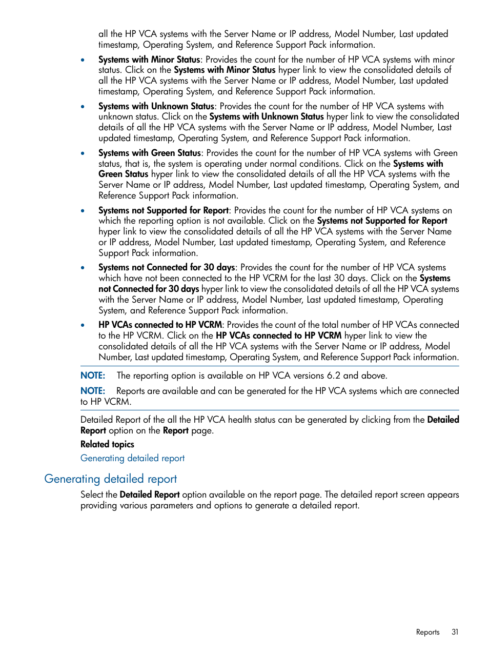 Generating detailed report | HP Systems Insight Manager User Manual | Page 31 / 50