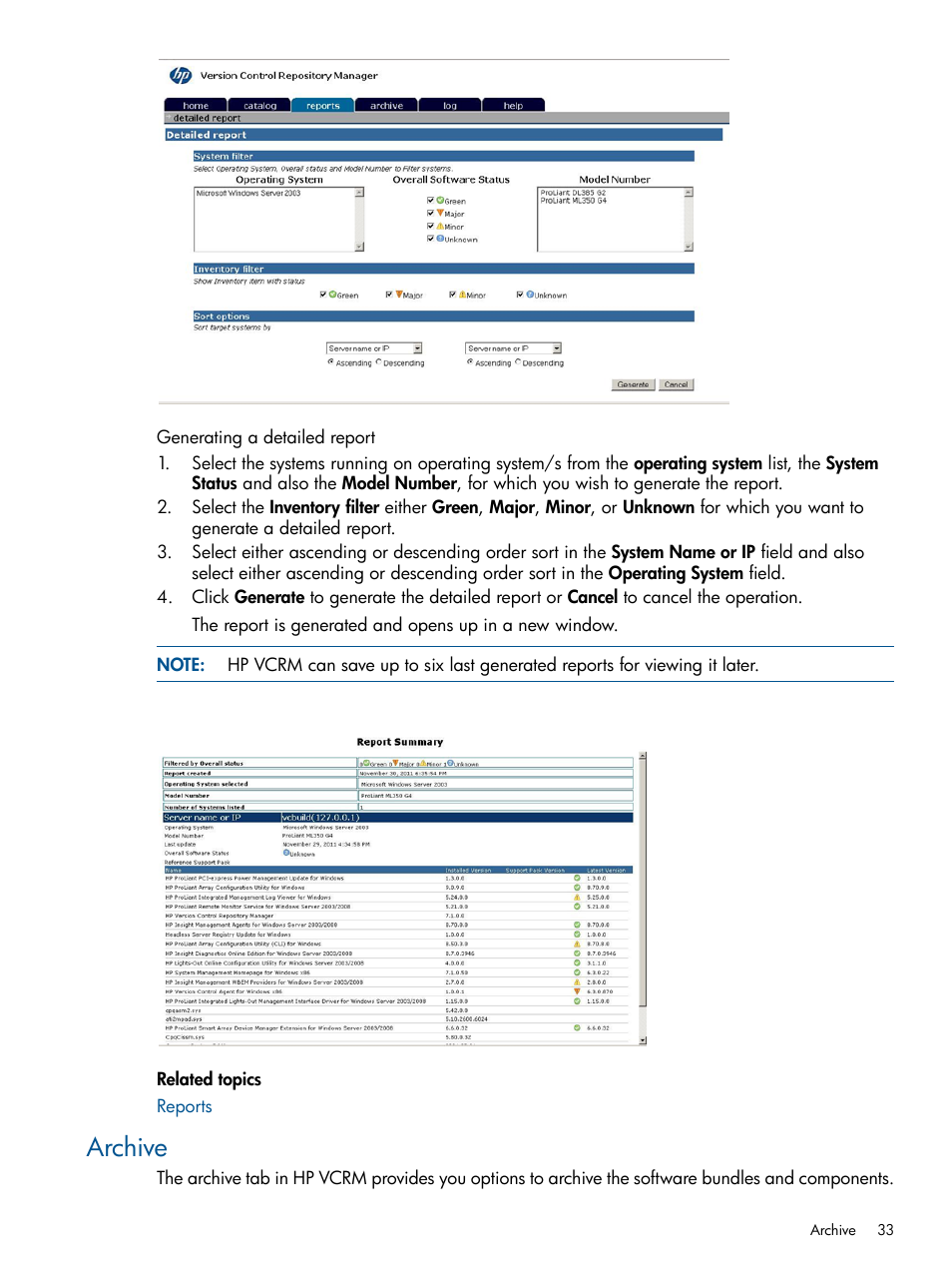 Archive | HP Systems Insight Manager User Manual | Page 33 / 50