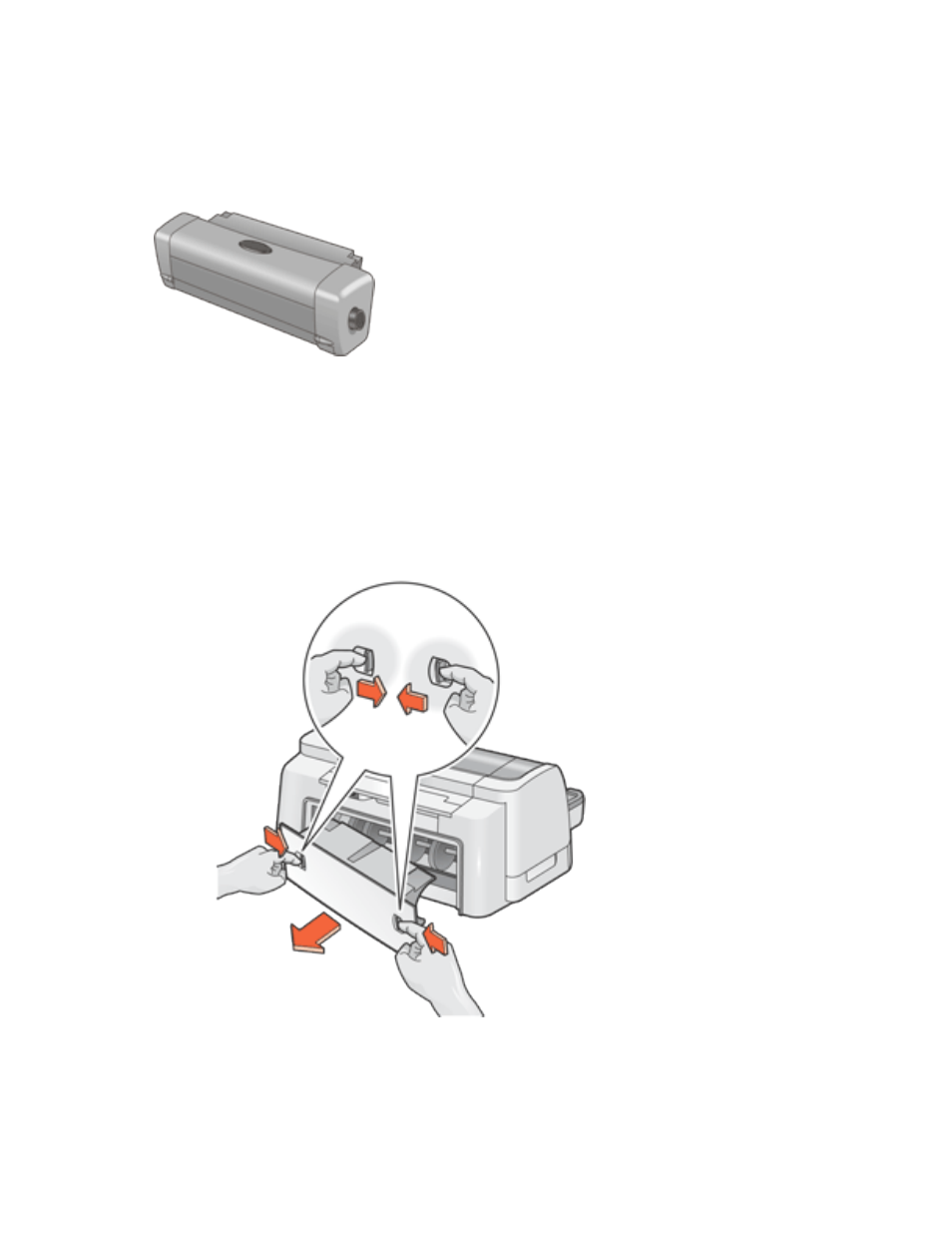 Two-sided printing accessory (duplexer), Automatic, Duplexer | Install the, Before installing the 250-sheet plain paper tray | HP Deskjet 6122 Color Inkjet Printer User Manual | Page 24 / 134