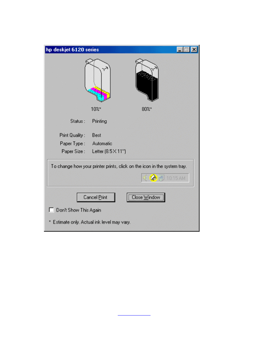 Print status box | HP Deskjet 6122 Color Inkjet Printer User Manual | Page 37 / 134