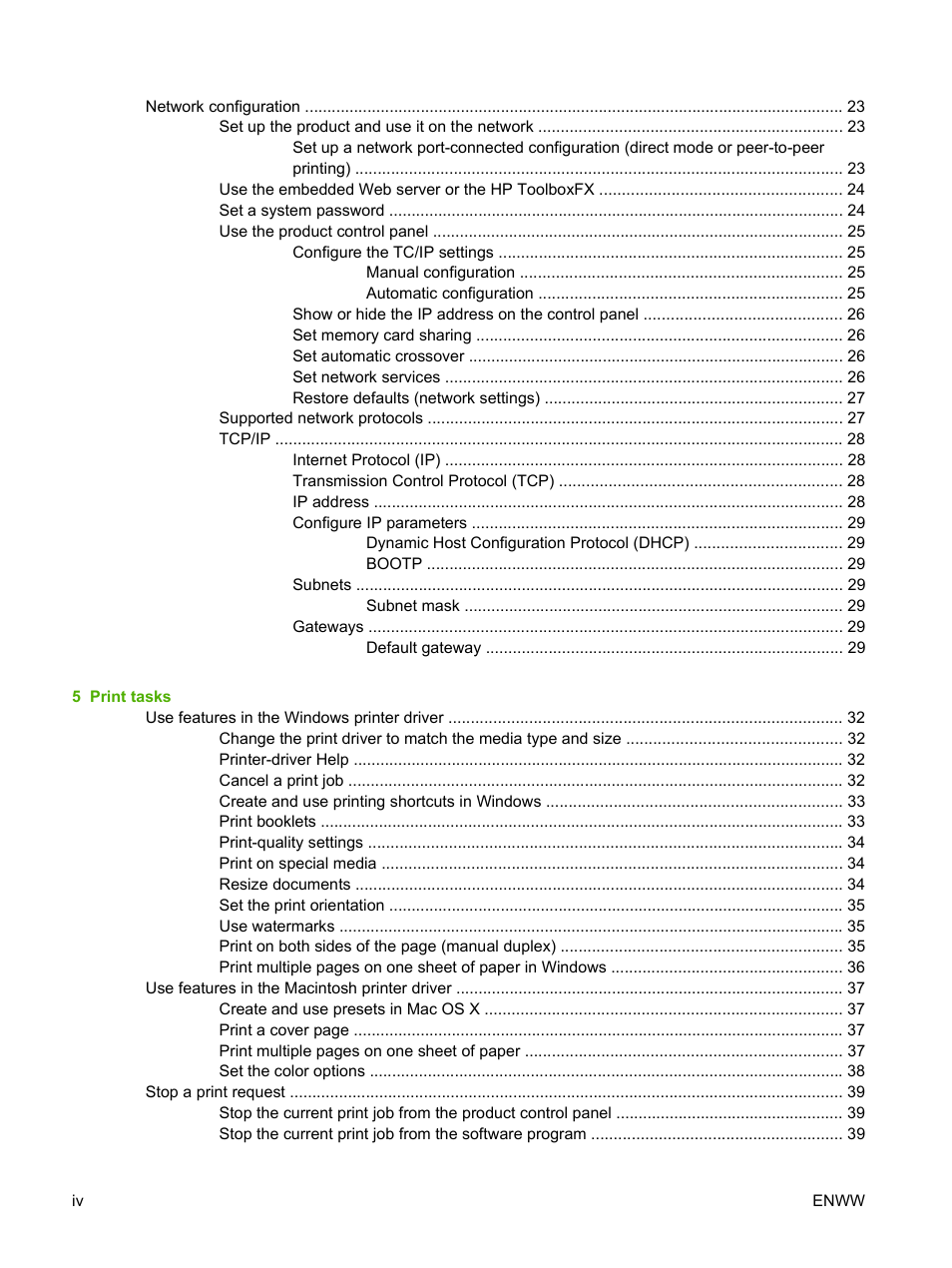 HP Color LaserJet CP1515n Printer User Manual | Page 6 / 168