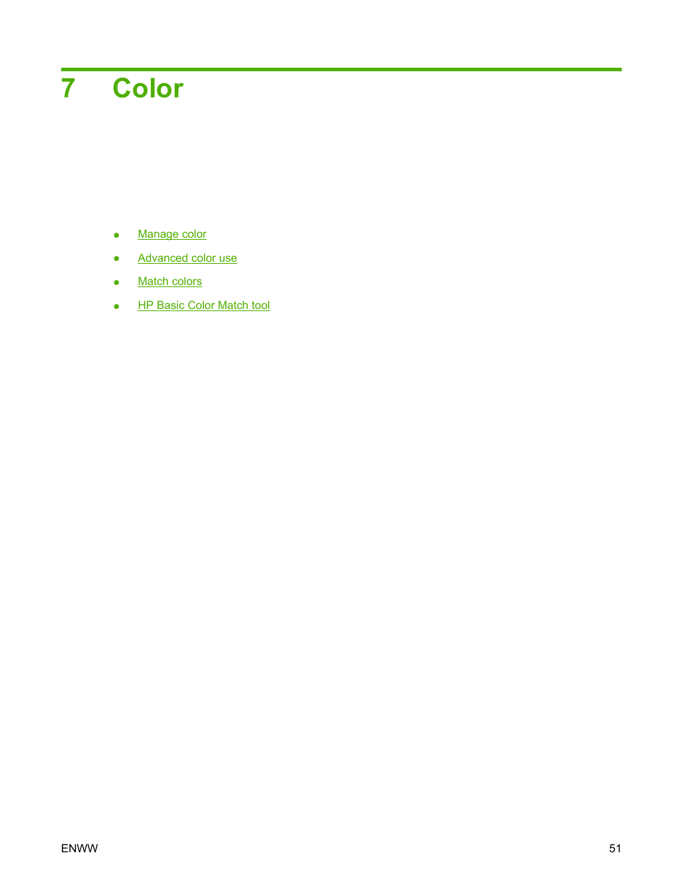 Color, 7 color, 7color | HP Color LaserJet CP1515n Printer User Manual | Page 61 / 168