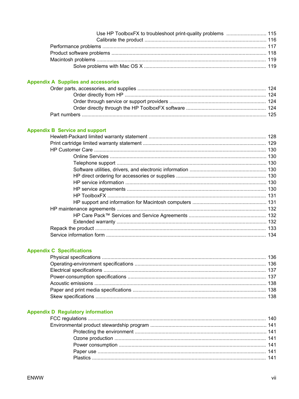 HP Color LaserJet CP1515n Printer User Manual | Page 9 / 168