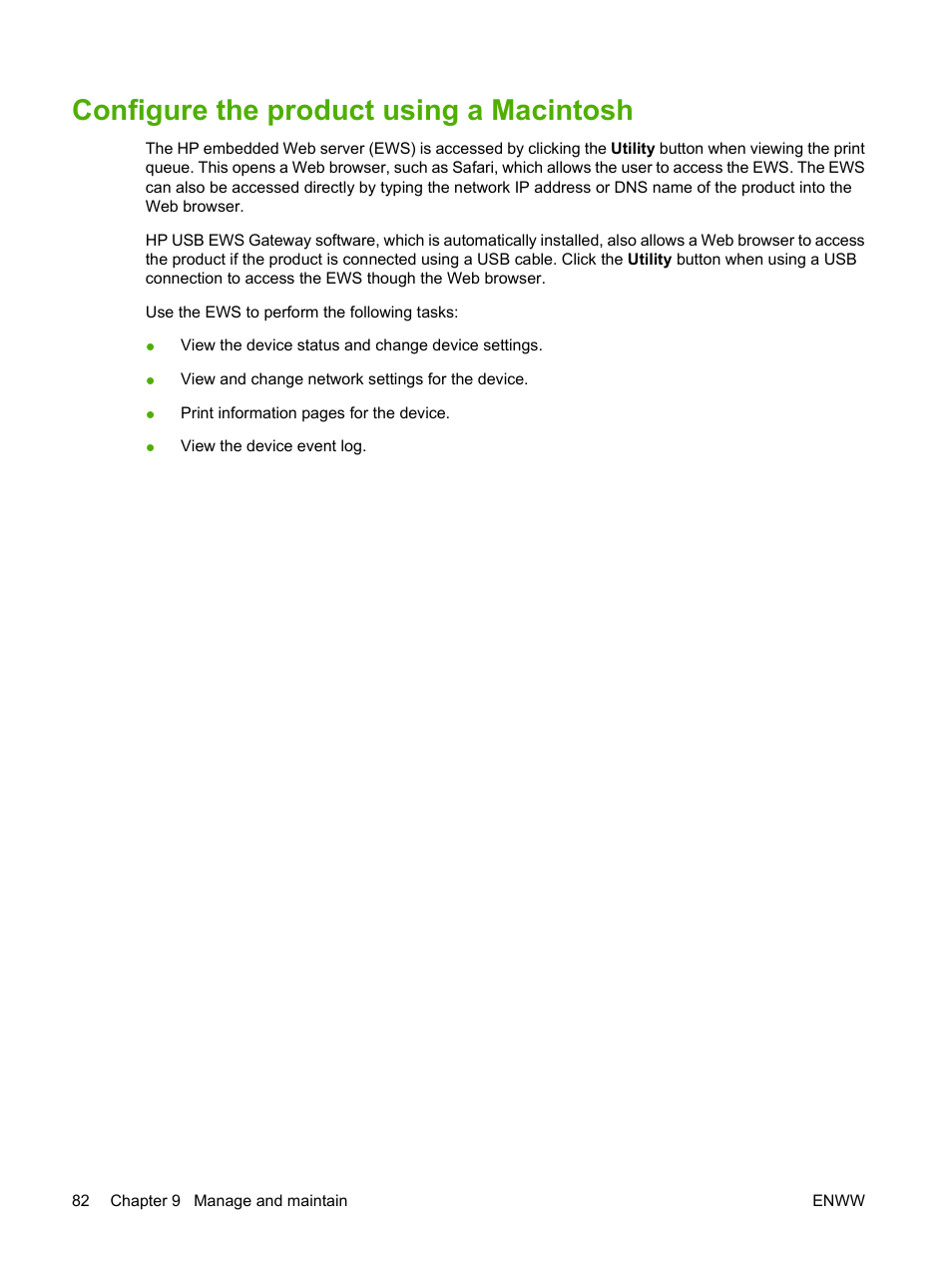 Configure the product using a macintosh | HP Color LaserJet CP1515n Printer User Manual | Page 92 / 168