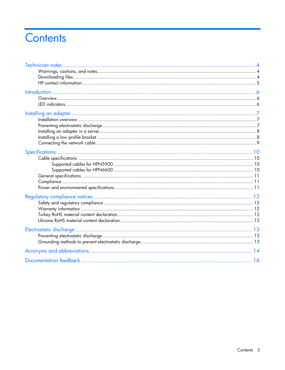 HP NC552SFP 10Gb 2-port Server Adapter User Manual | Page 3 / 16