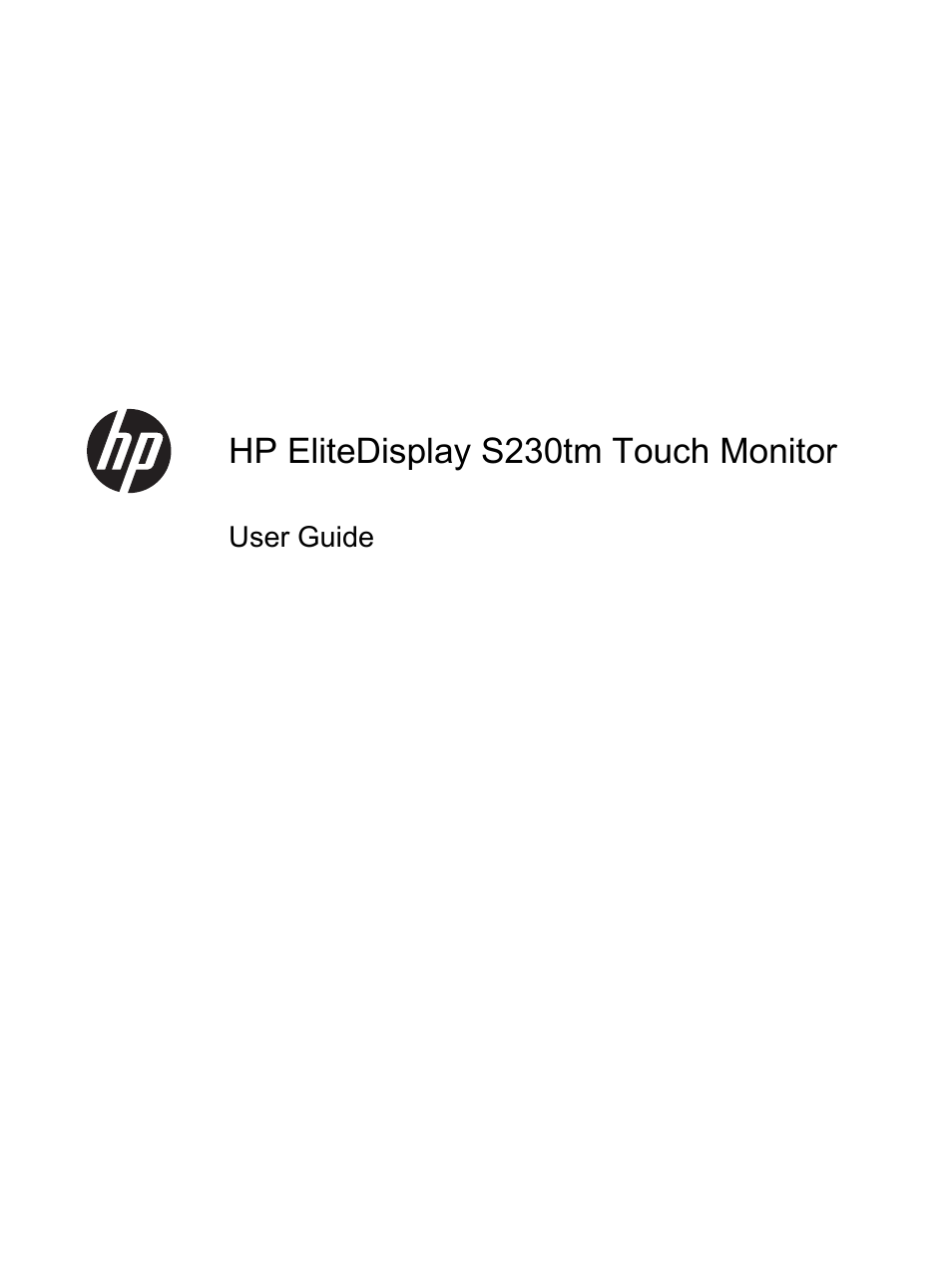 HP EliteDisplay S230tm 23-inch Touch Monitor User Manual | 28 pages
